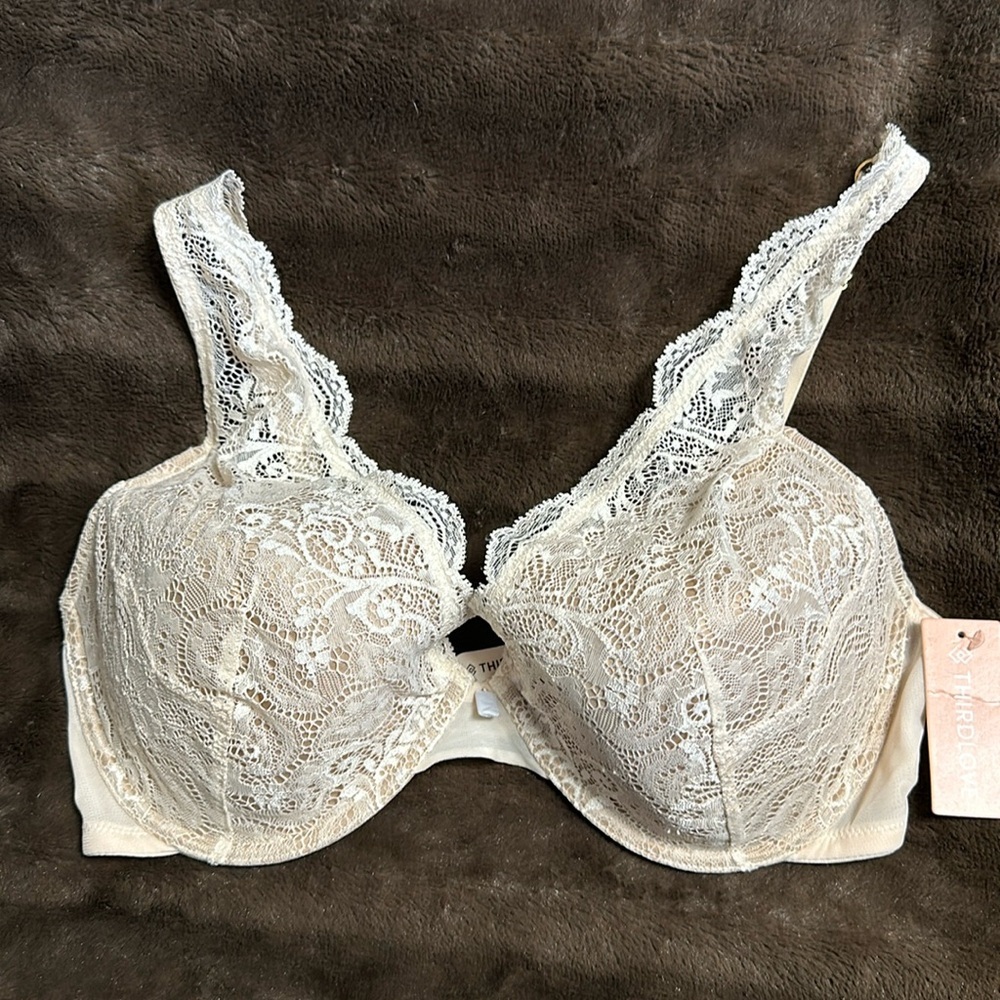 NWT THIRD LOVE 24/7 Lace Contour Plunge Sz 36F